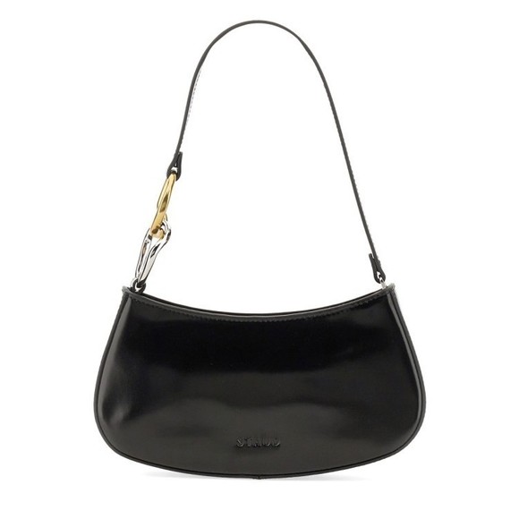 Staud Curved Rectangular Black Shoulder Handbag With Chain Link Strap - NWT - Picture 2 of 4